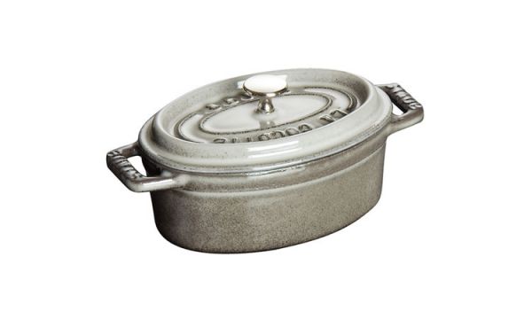 Staub La Cocotte Töpfe und Pfannen Cocotte, 23 cm | Graphit-Grau | oval | Gusseisen