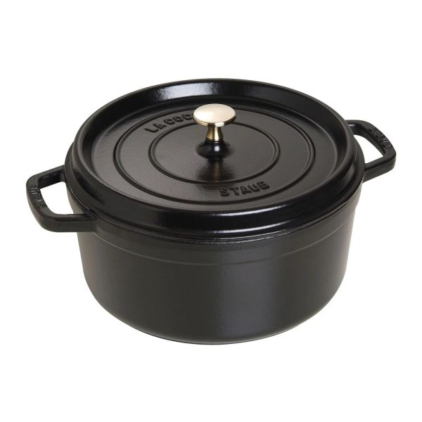 Staub La Cocotte Töpfe und Pfannen Cocotte, 26 cm | Schwarz | rund | Gusseisen