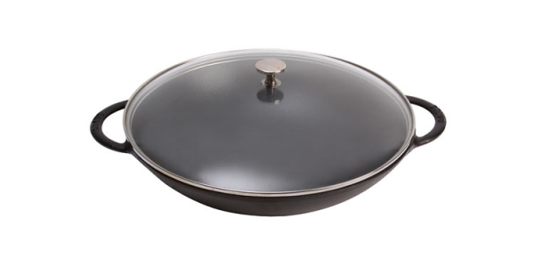 Staub Wokpfanne mit Glasdeckel  37 cm schwarz