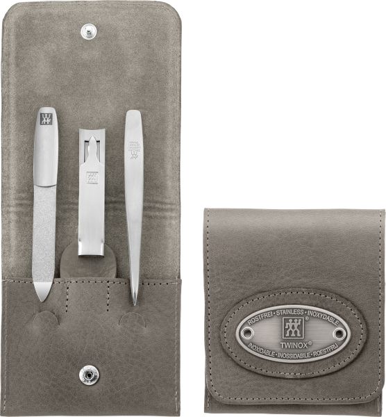 Zwilling TWINOX® Manicure Sets Taschenetui, 3-tlg. Manicure Etui Rindleder taupe